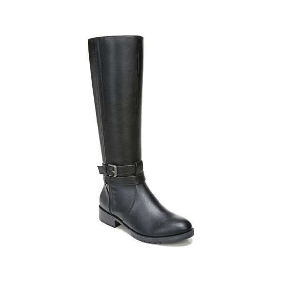 NATURALIZER Womens Black Garrison Round Toe Block Heel Zip-Up Riding Boot 6 M WC
